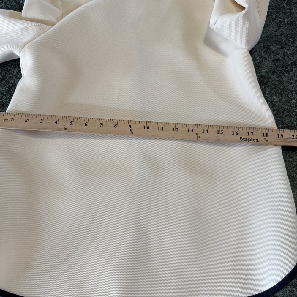 J.Crew Tipped Twill Jacket Blazer Cream Off White Mandarin Collar B8544 Sz 4 NEW - Picture 13 of 16